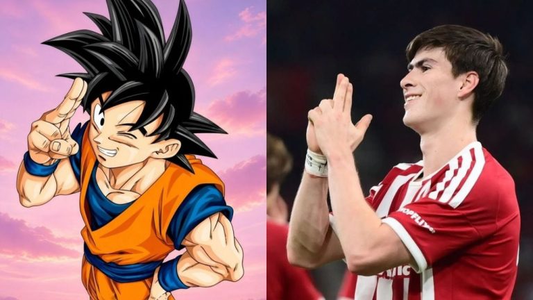 Hormiga González recibe el reconocimiento de Gokú tras destacar en el Olympiacos